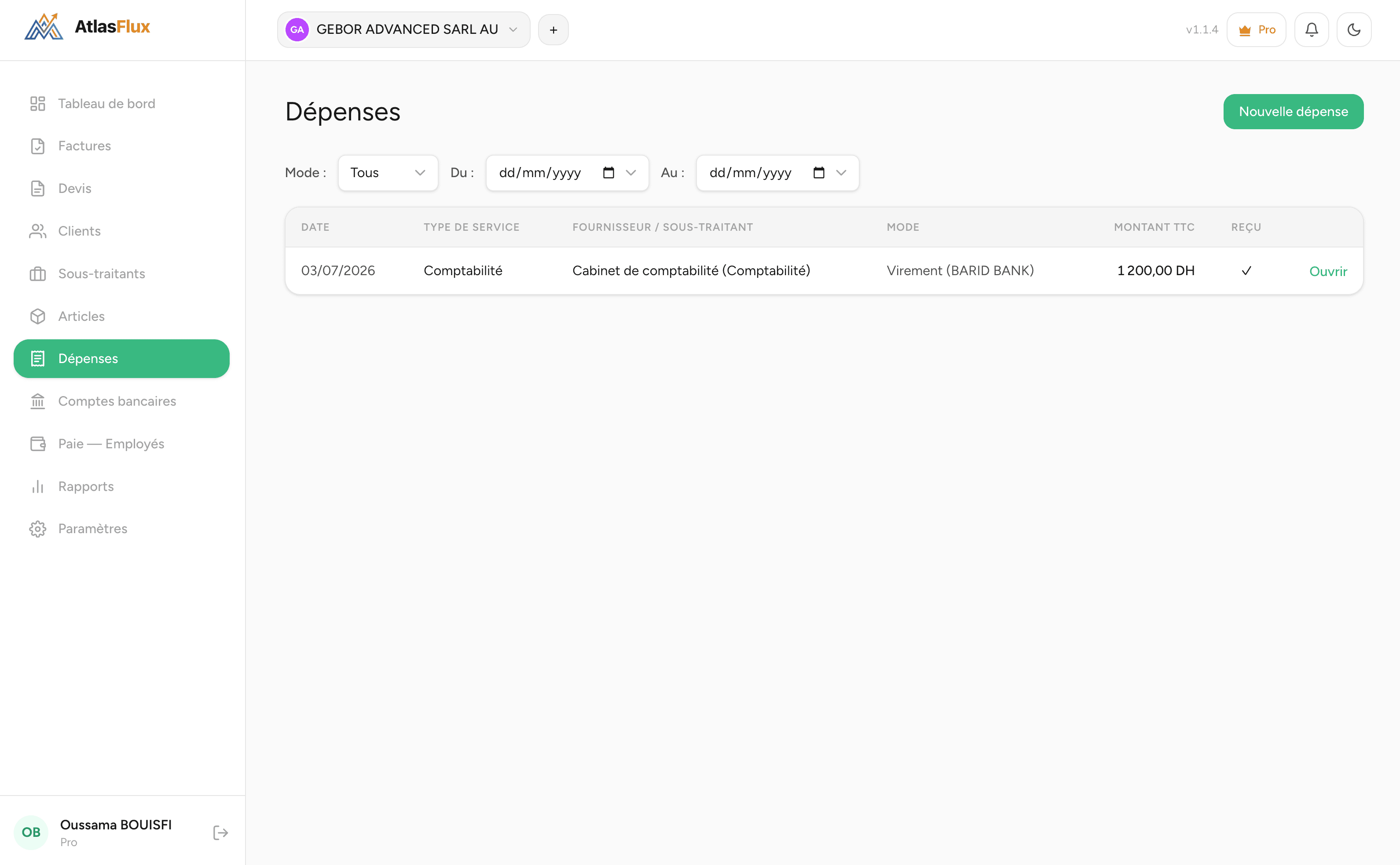 Suivi des dépenses